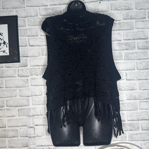 Torrid Pointelle Fringe Open Vest Size 3 3X - Picture 10 of 11